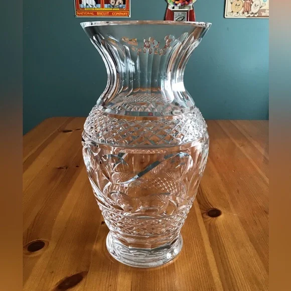 VINTAGE WATERFORD CRYSTAL VASE LARGE HOURGLASS PRE 1990 GREAT GIFT!
